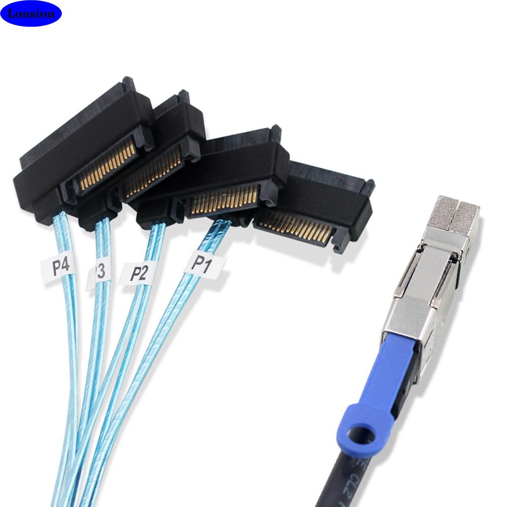 Комбинированный кабель данных SATA Mini SAS HD SFF-8644 на SFF-8482 для жестких дисков