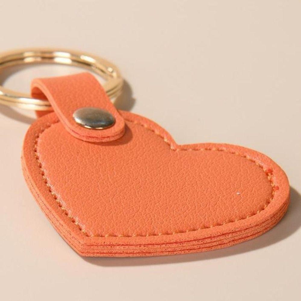 Simple Heart Shape Keychain Car Key Holder Colorful Pendant Hanging Accessory