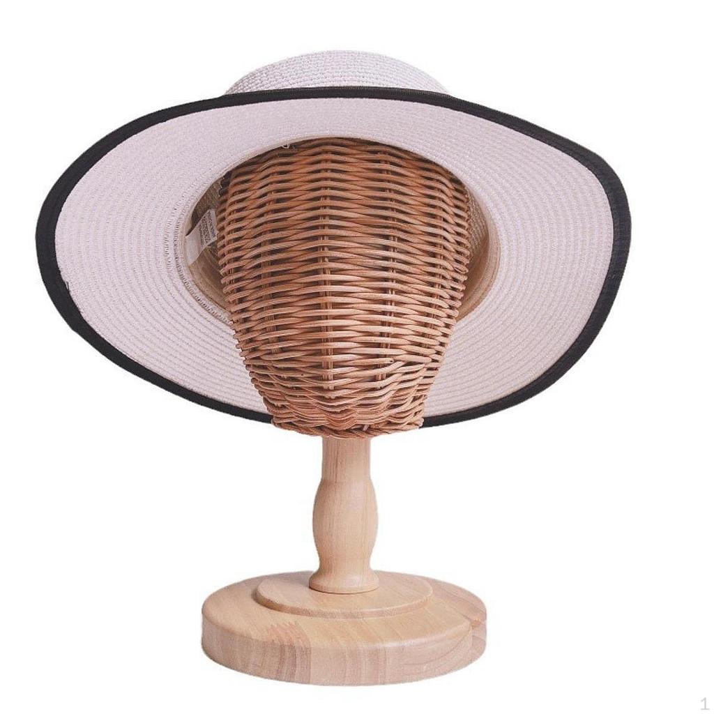 Hat Rack Display Stand, Rattan Mannequin Head Wig Stand Holder, Holder Storage