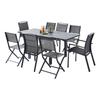 Salon de jardin Ensemble Modulo T 4 / 8 + F 4 + C 4 Alu Gris Wilsa Garden