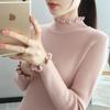 Женский модный вязаный облегающий свитер с длинным рукавом и воротником-гольф