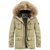 Мужская вельветовая одежда на хлопковом наполнителе, средняя и длинная, с капюшоном, повседневная, большого размера, утолщенная куртка, зимняя, более толстая