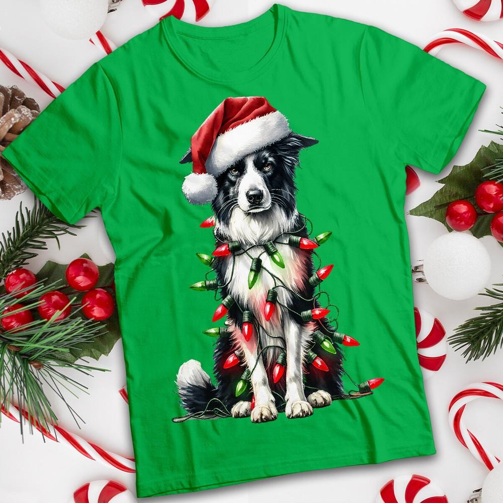 Funny Ugly Mens and Womens Border Collie Christmas T-Shirt Tee #MC