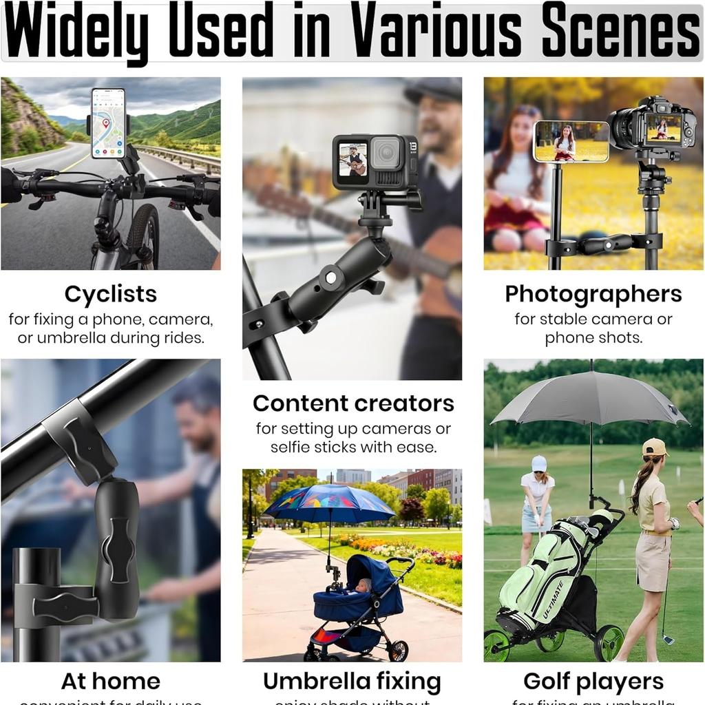 Crab Super Clamp Double Clip Camera Bracket For Dji Action6 5Pro GoPro Insta360 X5 Motorcycle Bicycle Handlebar Mount Accessory