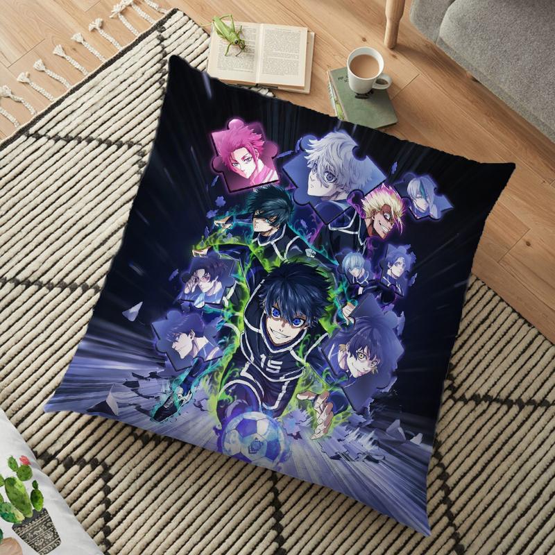 Наволочка с квадратным рисунком аниме «Blue Lock» с принтом «Isagi Yoichi Nagi Seishiro», мягкая, дышащая, для декора спальни, для фанатов