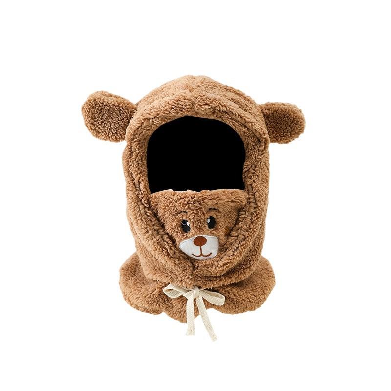 Новый женский цельный капюшон и шарф: Плюс Бархат, Утолщенный, Теплый, Плюшевый, Зимний Холод и Защита Ушей, Грелка для Шеи, Милый Дизайн.