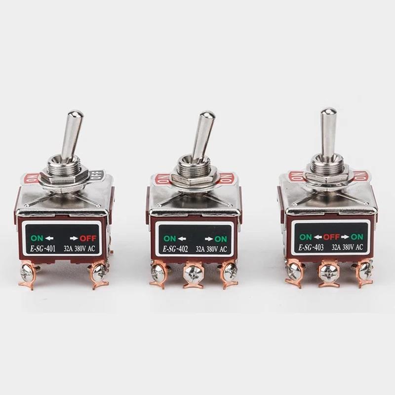 High Current Toggle Switch 2/3/4/6/8/9/12Pin Self Reset/Self-locking Switch Copper Pin 32A 250VAC Push Button Switch