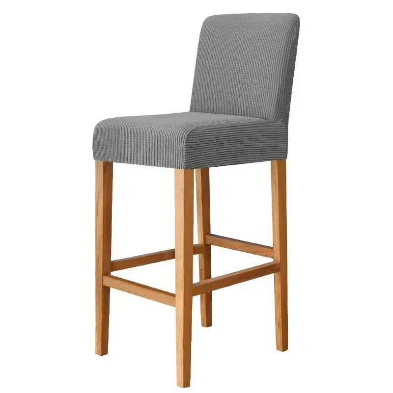 Stretch Spandex Bar Stool Cover Short Back Chair Slipcover For Dining Room Kitchen Banquet Small Size Seat Protector