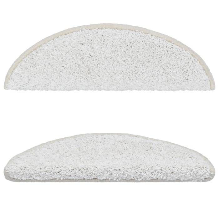 VidaXL Stair Treads 15 Pieces 56 X 17 X 3 Cm White Semicircular 133898