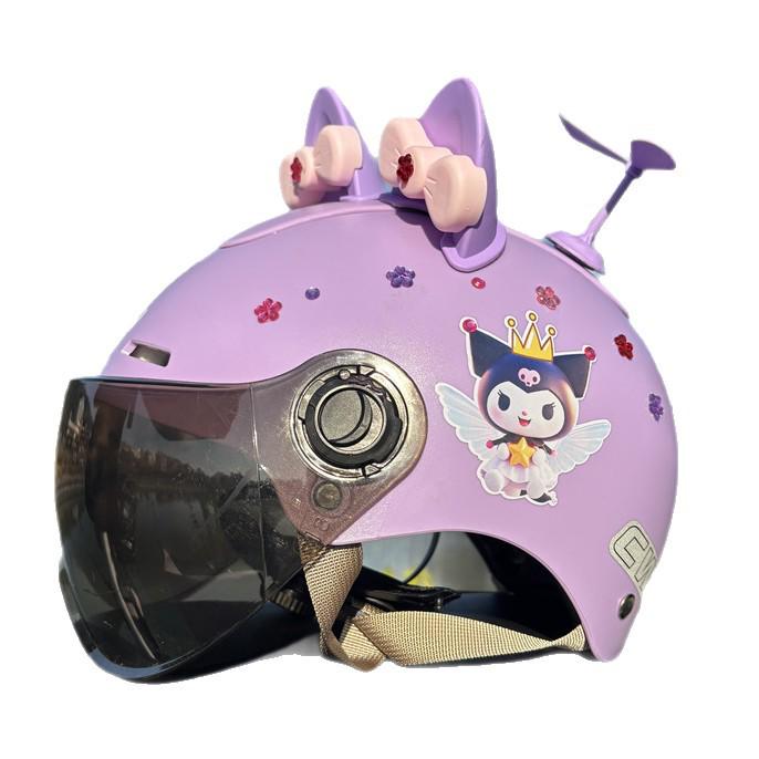Сертифицированный 3C Всесезонный Шлем Kuromi с Люком для Девочек, Возраст 3-9 лет, для Электросамокатов