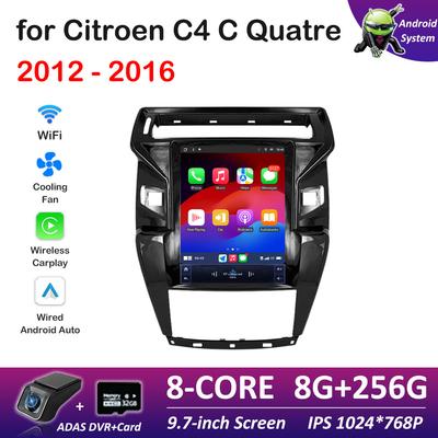 Автомагнитола на ОС Android для Citroen C4 C Quatre 2012 2013 2014 2015 2016 Беспроводной Carplay IPS Сенсорный Экран GPS Навигация Головное Устройство