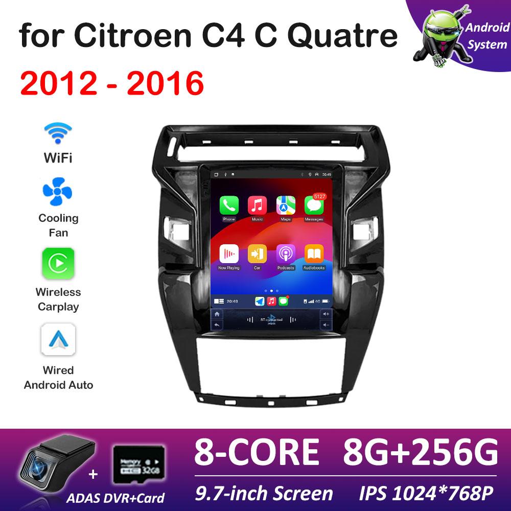 Автомагнитола на ОС Android для Citroen C4 C Quatre 2012 2013 2014 2015 2016 Беспроводной Carplay IPS Сенсорный Экран GPS Навигация Головное Устройство