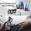 Frameless Metal Case for Samsung Galaxy Z Fold 8 Ultra Bumper 360°Rotating Magnetic Stand Shockproof Protection Phone Cover