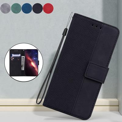 Чехол из геометрической тисненой кожи для Realme GT6 Realme C61 C67 C55 C53 C63 C31 C33 с подставкой и отделениями для карт, чехол-книжка для Narzo N55 N53 50A, кобура