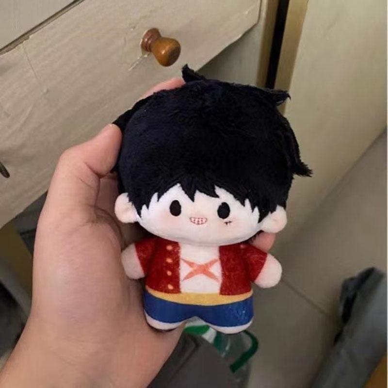 One Piece Monkey D Luffy 10cm Cotton Doll Keychain Kawaii Anime Plush Pendant Mini Stuffed Toys Bag Charm Perfect Gifts for Fans