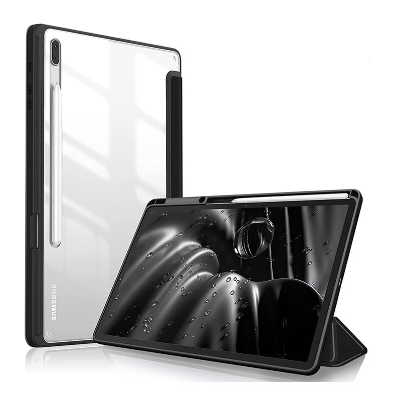 Чехол для Samsung Galaxy Tab S10 S9 S8 S7 Plus FE 12,4 дюйма, прозрачная задняя крышка из акрила для Tab S10 Lite S9 FE, чехлы с держателем для стилуса