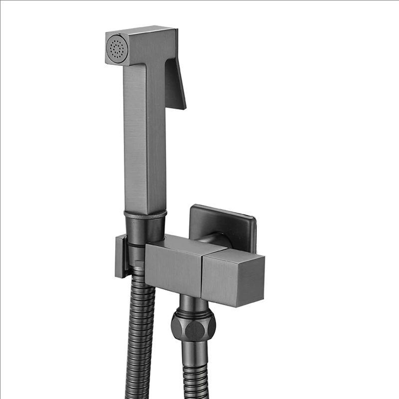 Золотой Душевой Настенный Туалетный Биде-Спрей Набор Латунный Клапан Ванная Комната Сплав Черный Ручной Самоочищающийся Биде Смеситель Белый