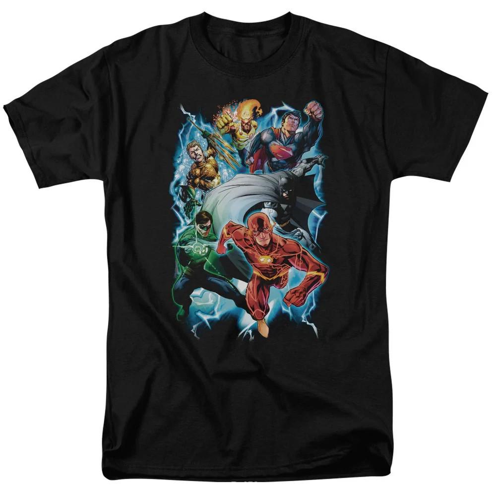 Comics Justice League Electric Heroes Unite Black TShirt