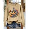 Contrast Pumpkin Crewneck Sweatshirt