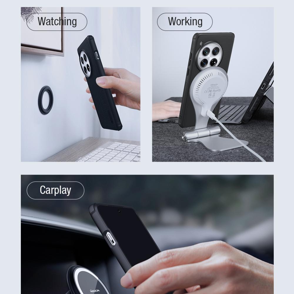 Чехол для телефона One Plus 12 Nillkin Super Frosted Shield Pro, магнитный жесткий ПК + корпус из ТПУ, противоударная задняя крышка для OnePlus 12