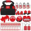 BOZZYS Complete Lockout Tagout Kit Safety Lockout Set with Padlocks Cable Lock Valve Lockout Hasps Tags Zip Ties 4