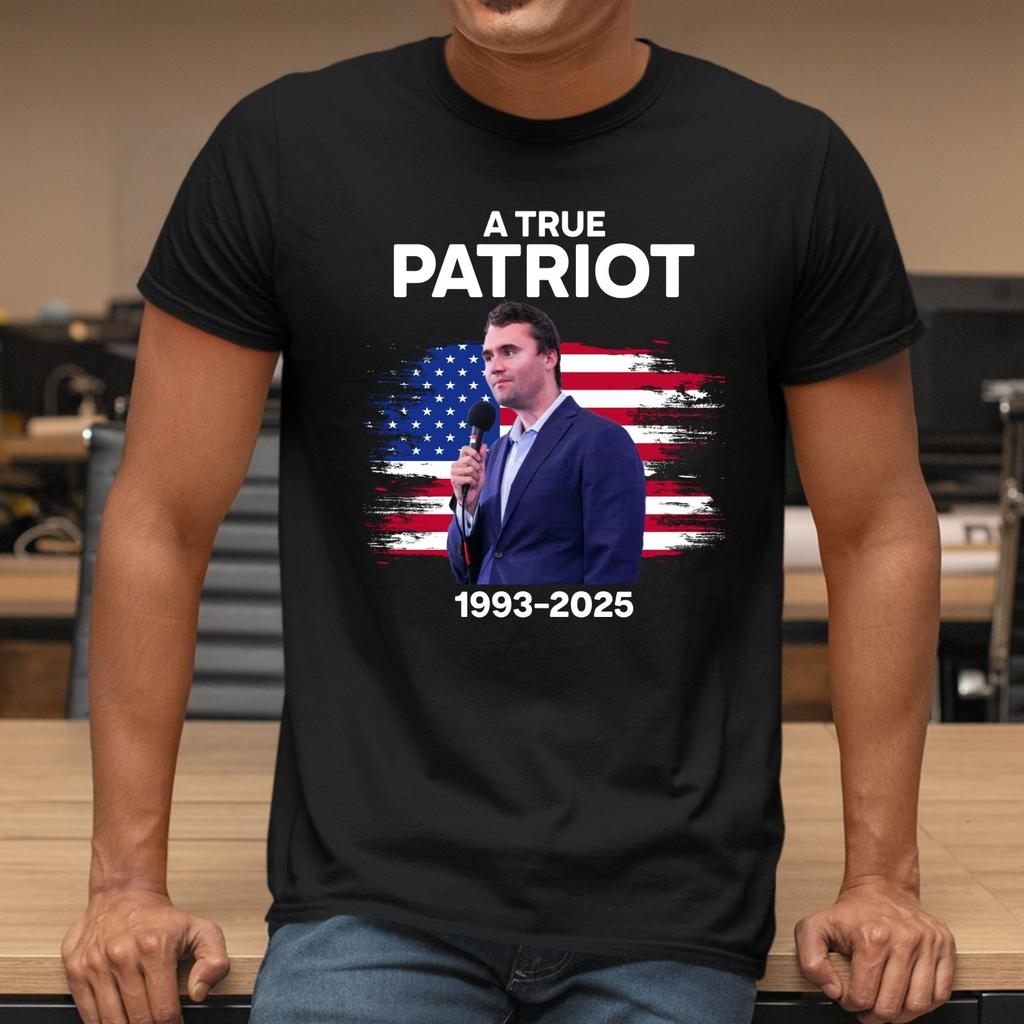 Charlie Kirk T Shirt Mens Womens Tees Top Jumper True Patriot 1993-2025 Rip Printed American Flag Top