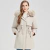Fashion Winter Coat Female Long Parkas Hooded Faux Fur Collar Detachable Sleeves Loose Thick Warm Women's Jackets