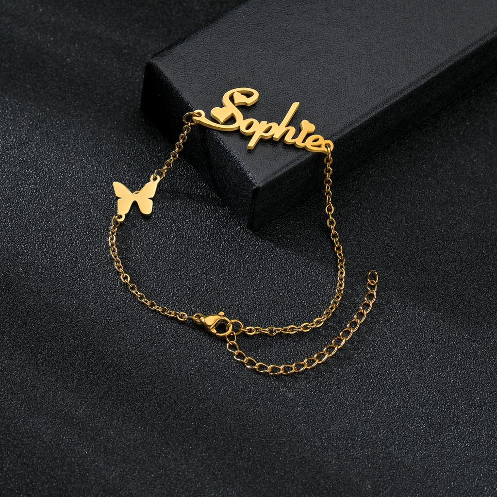 Atoztide индивидуальное имя, браслет с короной и сердцем, толстая цепочка для женщин, браслет из нержавеющей стали с цирконом и цветком, ювелирные изделия