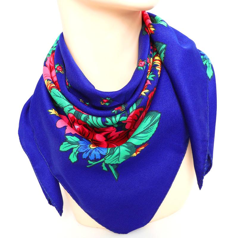 Женская головная повязка Хиджаб Платки на голову Цветочный принт Платок Шаль Квадратный шарф Ретро Этнический
