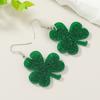 European and American new St. Parker's Day earrings personalized green simple lucky grass flat acrylic clover earrings