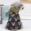 Pet Dog Clothes Autumn And Winter Warm Four-legged Jackets with Buckle Printed Cat Dog Clothing