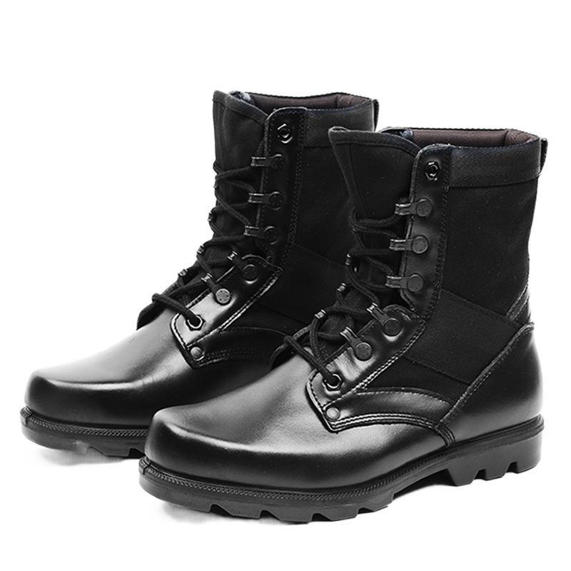 Мужские армейские ботинки: Воздухопроницаемый, амортизирующий, водонепроницаемый стальной носок; Женская защитная обувь с высоким берцем для тренировок на открытом воздухе