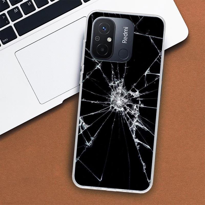 Чехол со сломанным экраном телефона для Xiaomi Redmi 12 12C 10 10C 10A 9T 9C 9A 9 8 8A 7 7A 6 6A K20 K30 K40 Pro S2 Fundas Cover