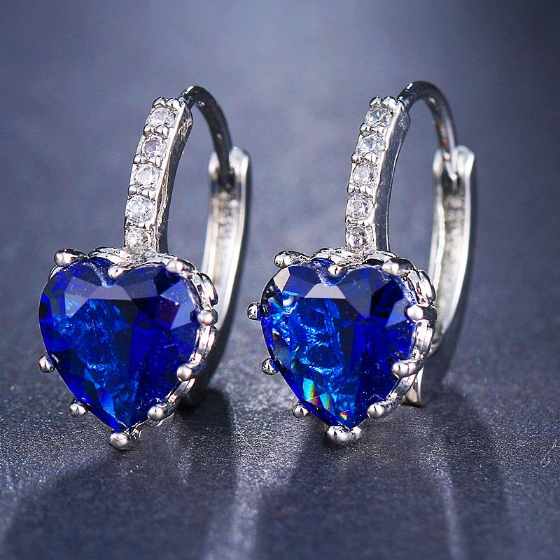 EMMAYA Cute Love Heart Crystal Gold Stud Earrings Fashion CZ Rhinestone Jewelry Earrings For Women Brincos