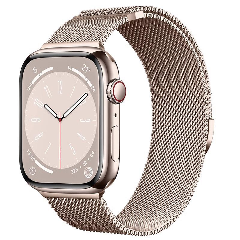 Миланский ремешок для Apple Watch 46 мм 42 мм 45 мм 44 мм 49 мм Магнитный ремешок из нержавеющей стали Ремешки для Iwatch Серии 11 10 9 8 SE 3 Ultra 2