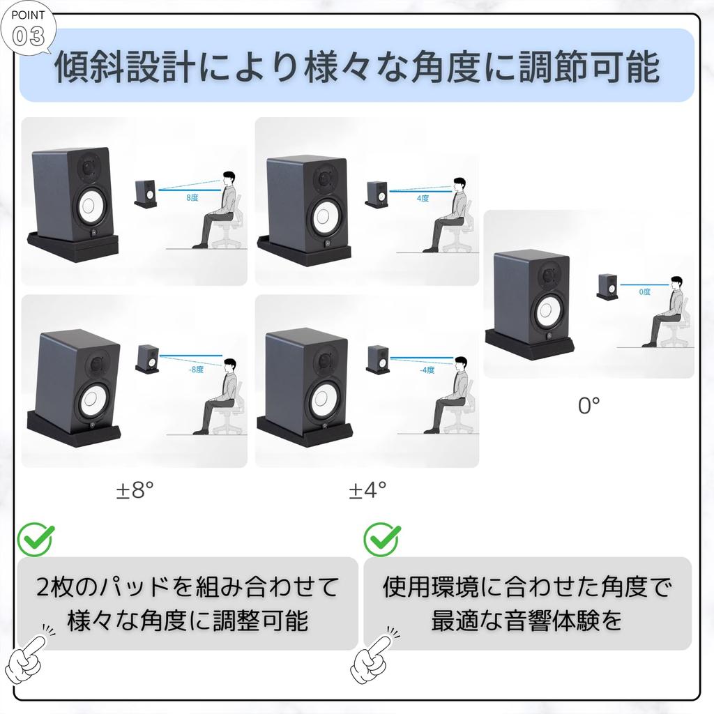 RAYTRUTH Speaker Desktop Speaker Sound Absorbing Vibration Damping Vibration Absorbing Set x 2 Sets Stands, Bases, Insulators, Pads, Mats, Black,