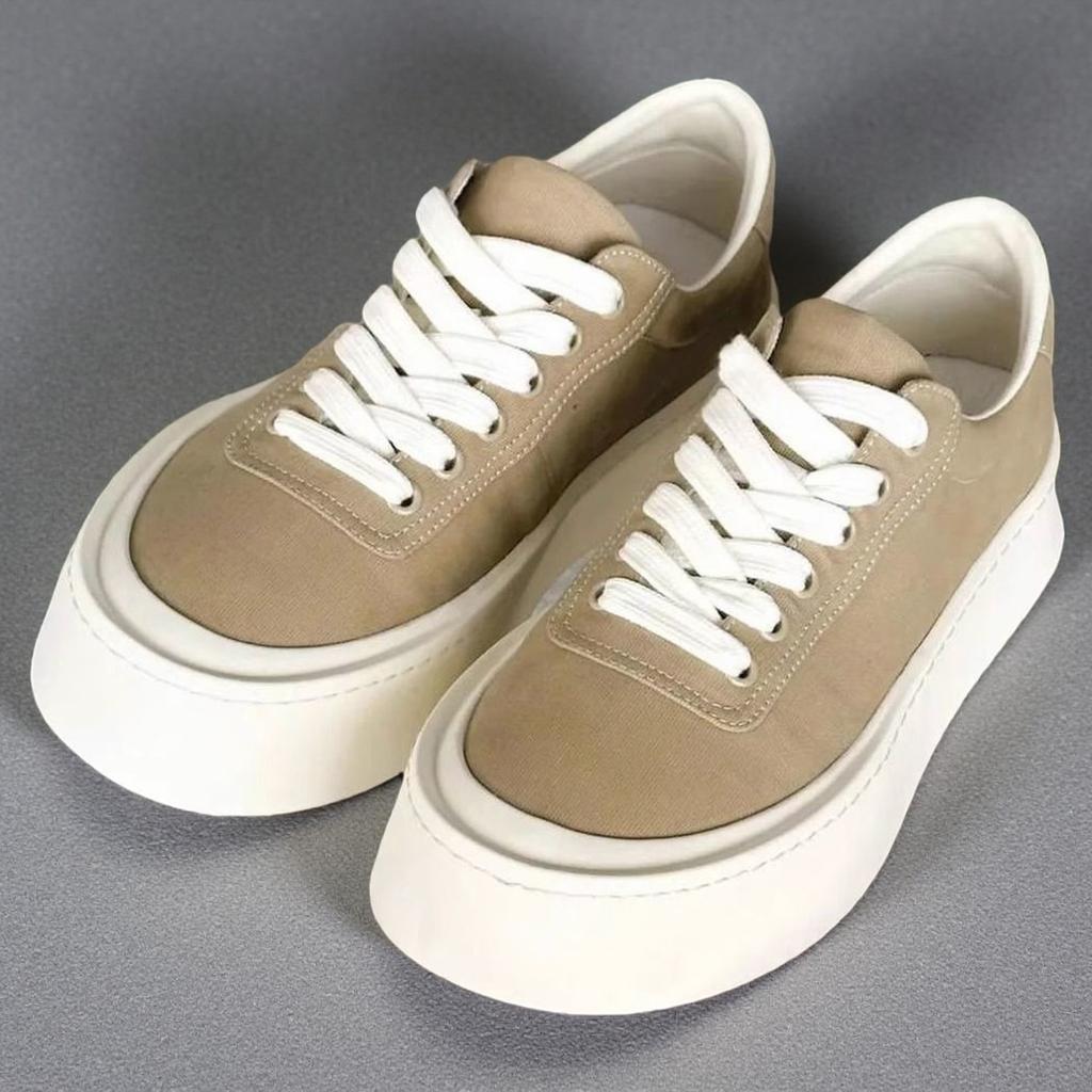 Italian Men'S Shigh-Grade Casual Walking Shoes Fashion Flat Designer Comfy Canvas Board Shoes New Thick Bottom Outdoor Shoes