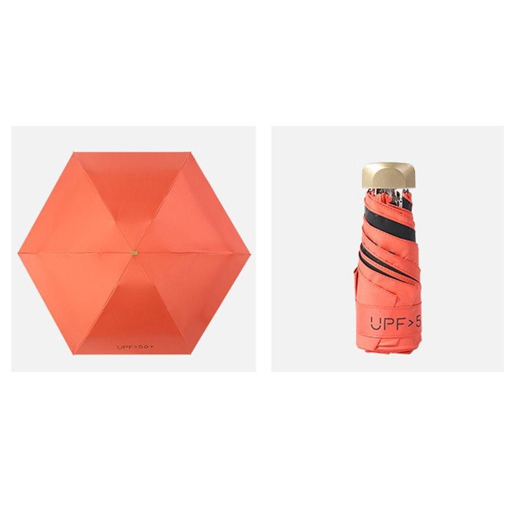 Мини-плоский пятисекционный зонт с шестью костями, складной солнцезащитный зонт с защитой от УФ-излучения для использования на открытом воздухе