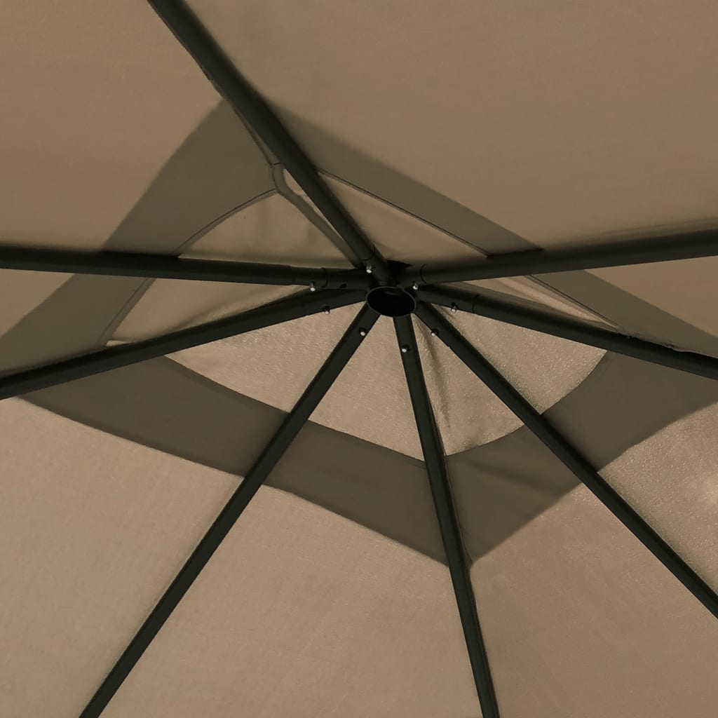 Gazebo with Post Covers 3 x 3 x 2.6 m Taupe 160 g m²