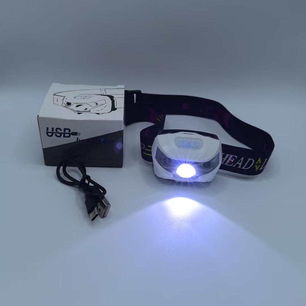 Мощный светодиодный налобный фонарь с датчиком, USB-перезаряжаемый, водонепроницаемый, для кемпинга, рыбалки, фонарь