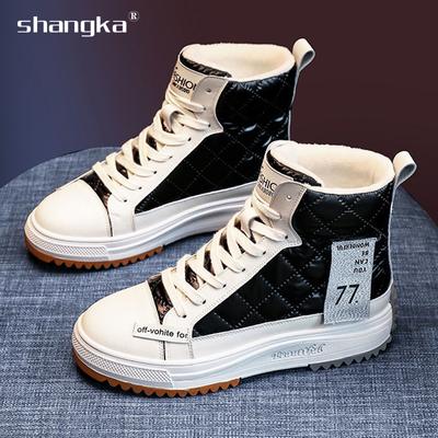 Модные Повседневные Хлопковые Зимние Ботинки Женские Теплые Модные Женские Ботильоны на Резиновой Подошве Спортивные Зимние Ботинки для Женщин Утепленные Кроссовки на Шнуровке Ботильоны