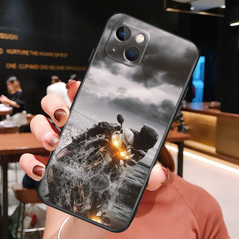 Модный чехол для телефона с изображением мотоциклиста для iPhone XR X XS Max 11 12 13 14 15 16 Pro Max Plus Задняя крышка