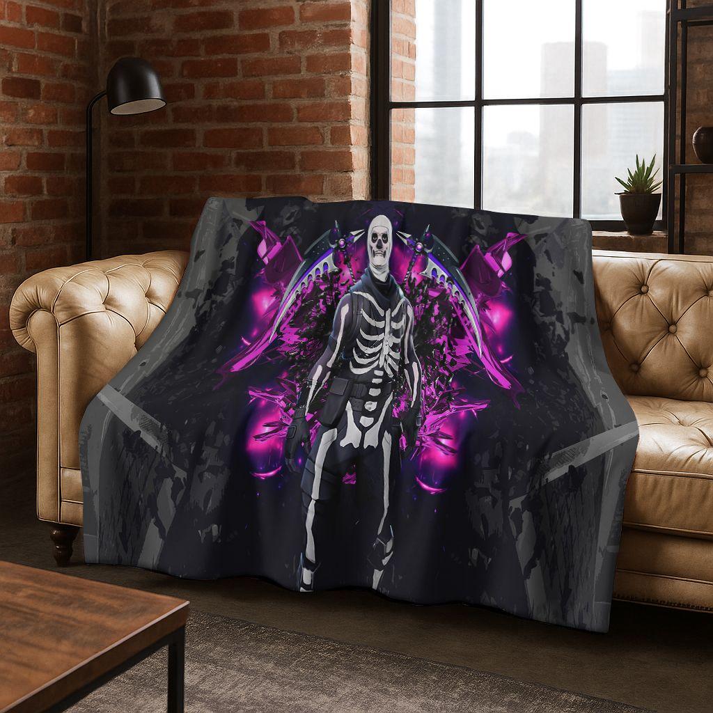3D F-Fortnite Game Cartoon Flannel Blanket Soft Warm Throw Blanket for Bed Bedroom Room Living Room Travel Camping Kids Gift