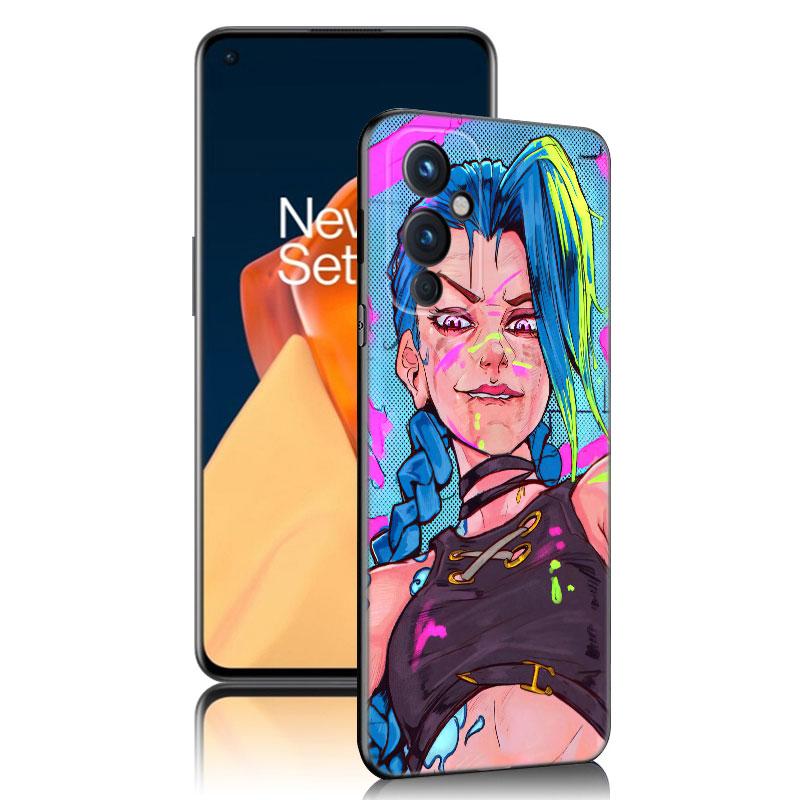 Черный силиконовый чехол для телефона Arcane Jinx Anime для OnePlus 9 10 11 12 ACE 2V Pro 9RT 10T 10R Nord CE 2 3 Lite N10 N20 N30 5G