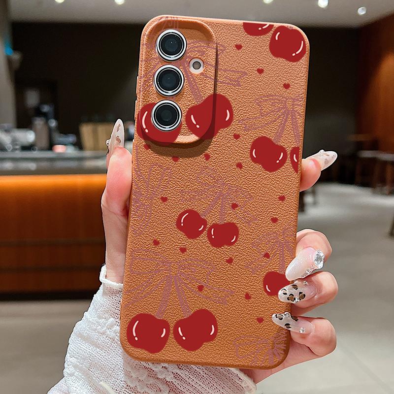 Cherry Fruits Case For Samsung Galaxy S25 S24 Ultra S23 Plus S22 S21 FE A15 A16 A25 A26 A34 A35 A36 A52 A53 A54 A55 A56 5G Capa
