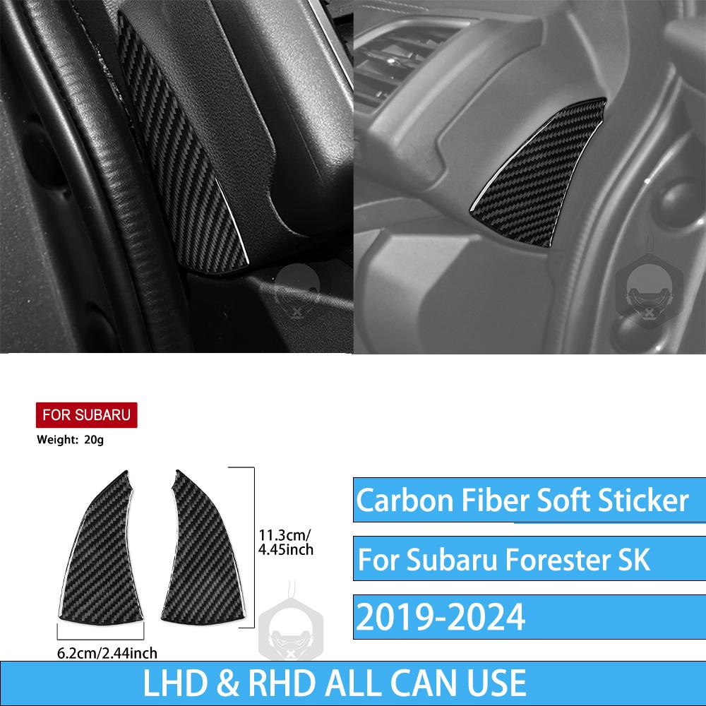 Real Carbon Fiber Car Accessories Gear Air Vent Set Trim Cover Soft Sticker For Subaru Forester SK      2024
