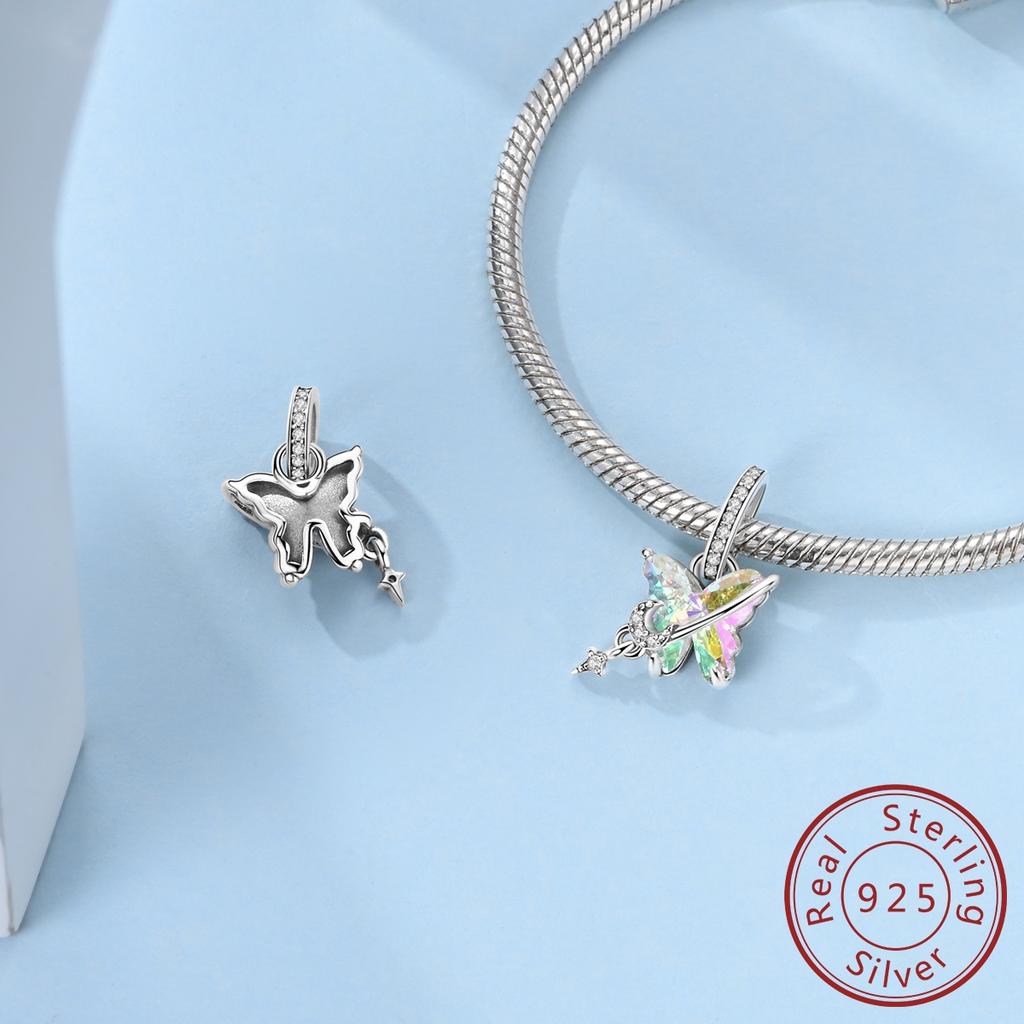 Настоящий медный шарм, подходит для браслета, бусина, сделай сам, оригинальная подвеска, бабочка, ангел, кошка, женские украшения