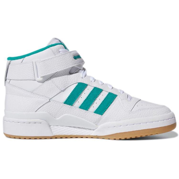 Adidas Forum Mid White Teal Men Sneakers Cloud-White Gold-Metallic Gum H00749