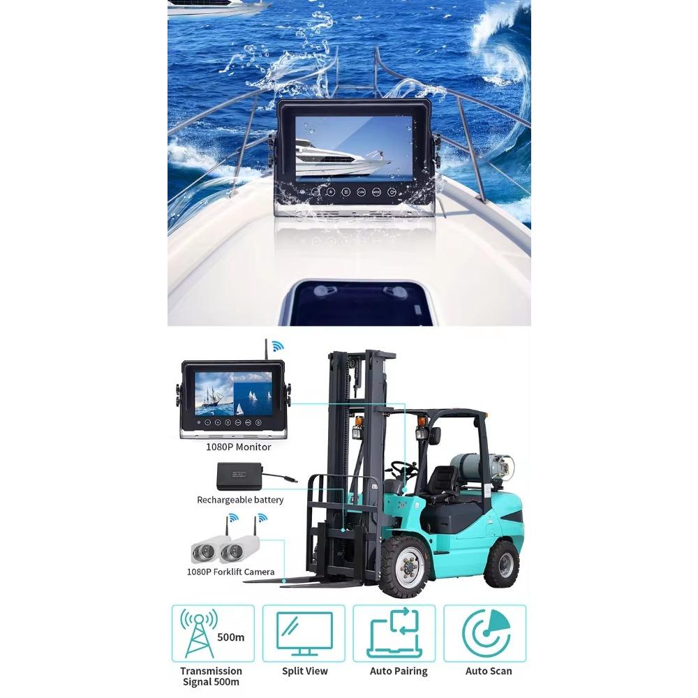 7-дюймовый экран 1024X600 система заднего вида 2.4G цифровая беспроводная камера и 24V автомобильный монитор для автобуса грузовика склада погрузчика