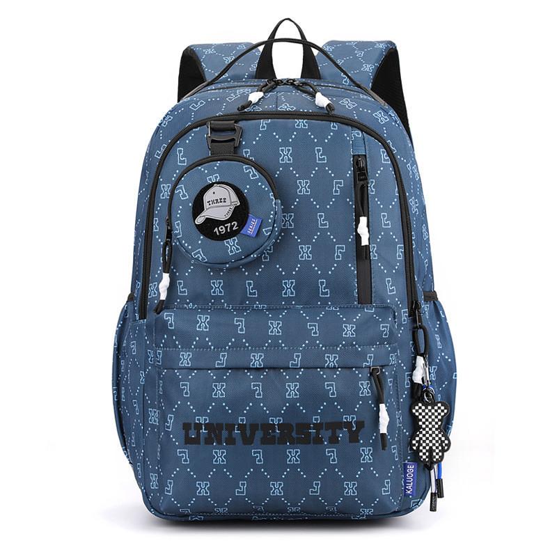 Stylish Spring New Unisex Backpack Casual Travel Bag For Students In Gray Blue Black